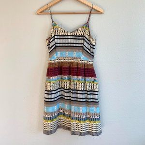 Madewell Broadway & Broome Silk Cami Dress Size 2 Multicolored Pattern Lined
